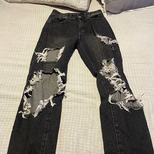 shein ripped black jeans